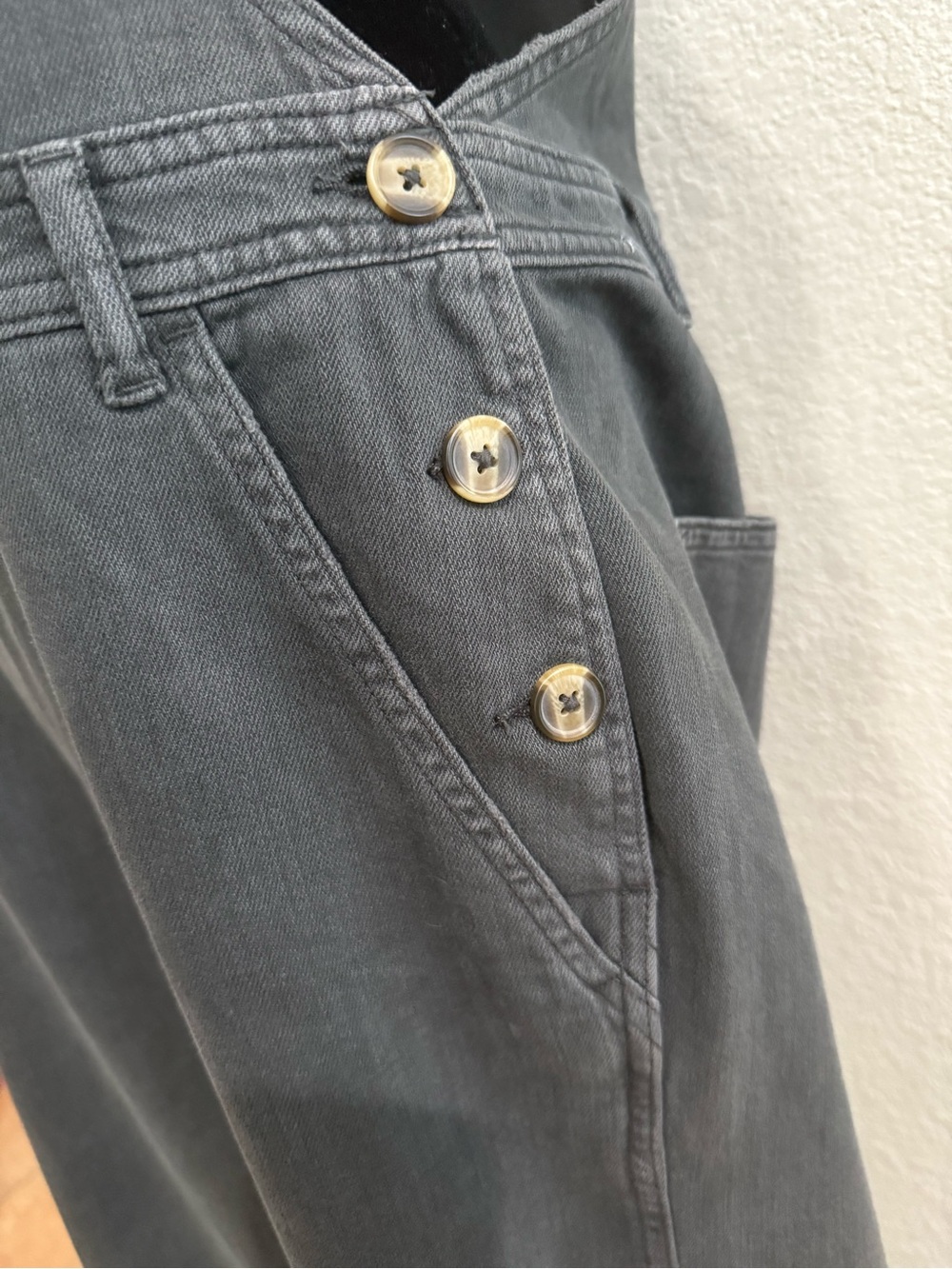 aerie Wide-Leg Overalls in Charcoal - Picture 3 of 11